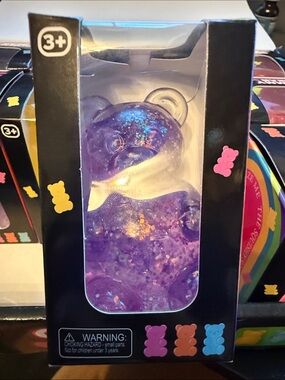 Purple Glitter Gummy Bear Figurine in Display Box